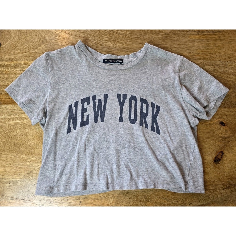 Brandy Melville Size Small Crop Top New York Gray